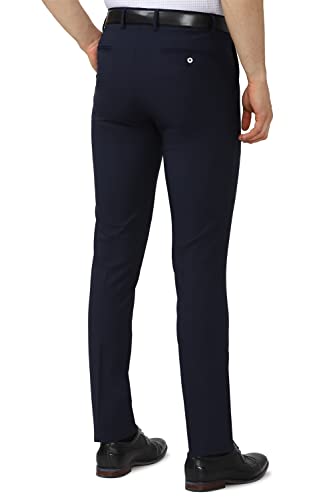 Image of Peter England Men's Regular Fit Cotton Blend Pants