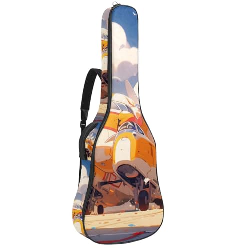 Sac pour guitare acoustique 40-41 pouces étanche à motif avion orange multicolore