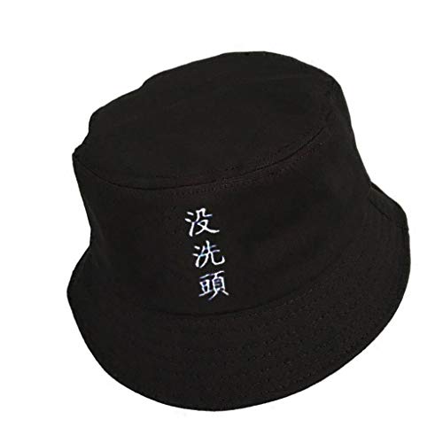 Topker Bordado inglés Patrón Cartas 54-59cm Circunferencia Unisex Algodón Fisherman Hat,Cotton Pescador Las Gorras