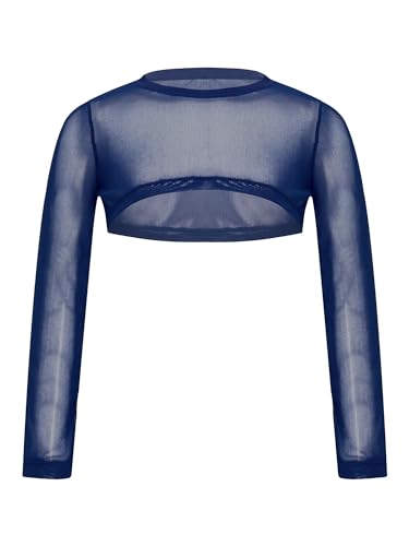 Kids Girls Swimming Cover Up Top Long Sleeve Mesh Crop Top Beach Sunproof Cover Up Top4