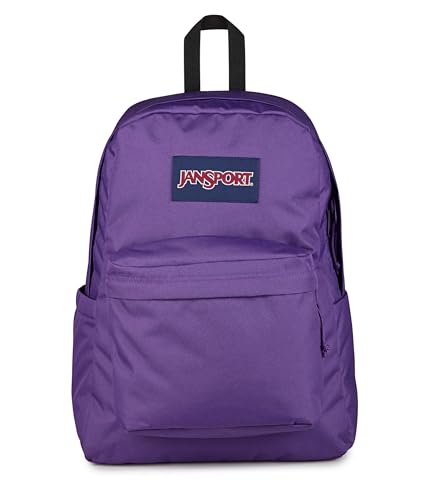 Image of JanSport SuperBreak Plus Backpack with Padded 15-inch Laptop Sleeve and Integrated Bottle Pocket - Spacious and Durable Daypack for Work and Travel, Grape Jelly