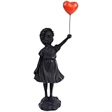 Ballon Mädchen Harz Statue Dekorative Figur für Schreibtisch Wohnzimmer Regal Eingang Indoor Kunst Display Stück (A)
