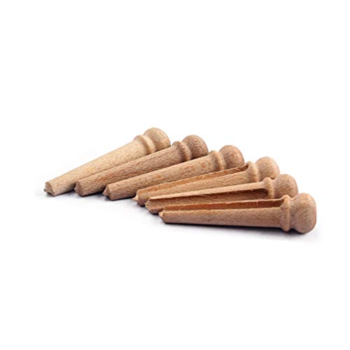 Healifty 6Pcs Guitar Bridge Pins String Pegs Maple Wood For Acoustic Guitar Instrument Replacement Parts Light Brown #TOP2