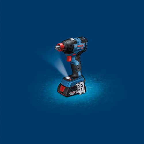 Bosch Professional Visseuse à chocs/boulonneuse Sans-Fil GDX 18V-200 C (18V, 2 Batteries 4,0 Ah, Ø des vis M 6 - M 16, Couple maxi : 200 Nm, L-Boxx), Bleu, Size