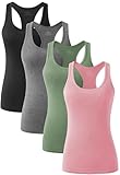 DESIGN: Richtig lang geschwungener Saum, machen Sie diese ärmellosen Tanktops perfekt zu Hosen, Leggings, Shorts und Hemden für einen coolen Alltagslook und machen Sie schön. Die gerippten Sport Tanktops können beim Sport werden. Wenn Sie Yoga Übungen oder die größten Outdoor oder Indoor Sorgen machen, können Sie es auch als Pyjama zu Hause tragen. Grundfarben machen dieses Racerback Unterhemd sexy und elegant.