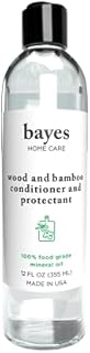 Bayes Mineral Oil - 12oz Food Grade Mineral Oil for Cutting Board Oil Wood Conditioner & Protectant, Butcher Block Oil - Cleans, Conditions & Protects Wood, Bamboo, & Teak Cutting Boards & Utensils