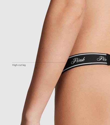 Victoria's Secret PINK Women's Cotton Logo Thong Underwear, Panties for Women, Multi Pack (XS-XXL)3