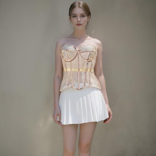 Bustier corset transparent sculptant avec maintien en arête de poisson