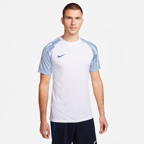 NIKE DH8031-102 M NK DF ACADEMY JSY SS T-Shirt Men's White/Royal Blue/Royal Blue Size S - Image 2
