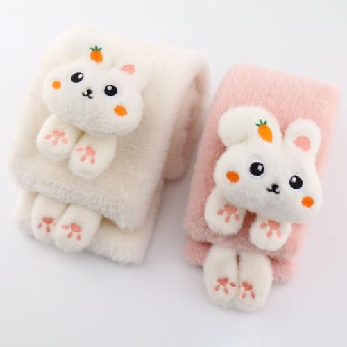 Cartoon Shape All-Match Scarf Furry Toddler Scarf Winter Warm Thick Casual Color Matching Plush Soft Scarves Children's Autumn and Winter Rabbit Scarf Children's Autumn and Winter Rabbit Scarf3