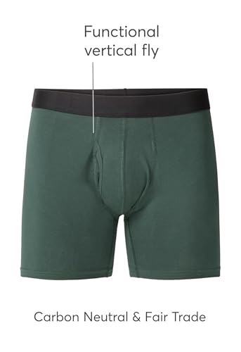 Pact Men's Organic Cotton Underwear Boxer Briefs, Breathable Underpants with Vertical Fly, 2 Pack3
