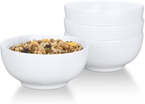 Garvee Porzellan-Cremeweiß Müslischalen-Set 4-teilig, 590 ml...