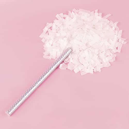 BATTIFE 30Pack White Confetti Wands, 14 Inch Tissue Paper Confetti,