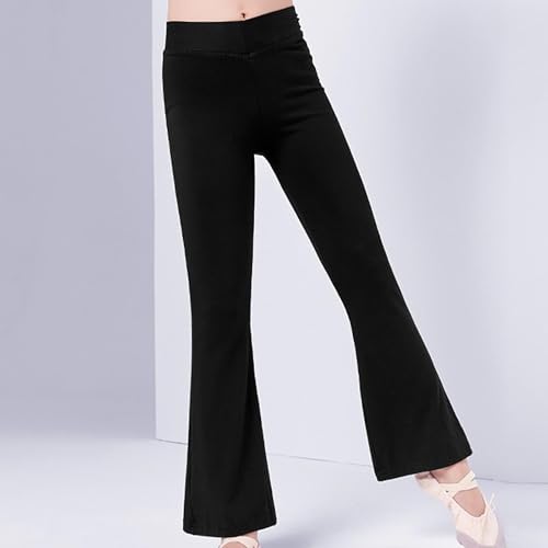 Teen Girls Preppy Flare Yoga Leggings Kids Solid High Waist Yoga Pants Elastic Dance Pants Petite Bootcuts Pants2