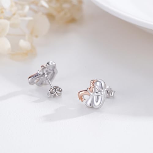 Image of 925 Sterling Silver Dog Earrings Cute Animal Puppy Stud Earrings Dog Jewelry Gifts for Women Girls Pet Lover Hypoallergenic Earrings for Sensitive Ears