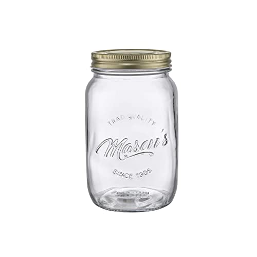 BUTLERS Aufbewahrungsglas 1000ml Einmachgläser mit Schraubdeckel -MASON'S- Vintage Marmeladengläser ideal auch für die Aufbewahrung von Konserven, Kaffee, Tee, Müsli, Suppe