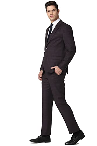 Image of Van Heusen Men's Regular Fit Polyester Blend Formal Business Suit Pants Set