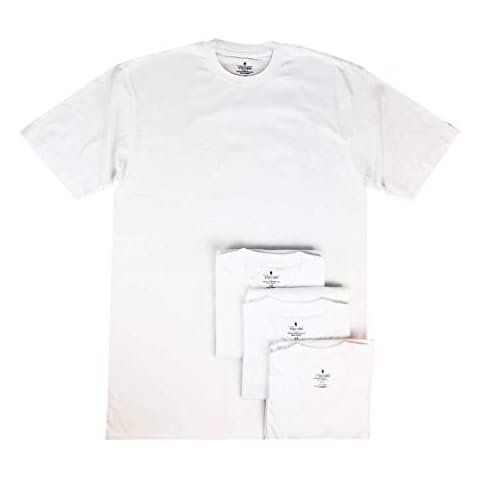 Stafford Men’s Tall/Extra Tall 100% Heavy Weight Cotton Crew Neck Undershirt, White, Short Sleeve, 4 Pack (Extra Large Tall (XLT)) Cover