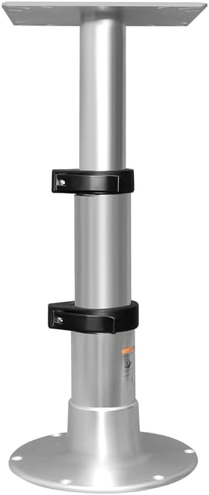 Marine Air-Powered 3-Stage Pedestals, Bright Leg Lift System Force Up to 100 lbs Travel 13 to 28 inches; Adjustable Table Stand Bracket for RV Boat Yacht Residence