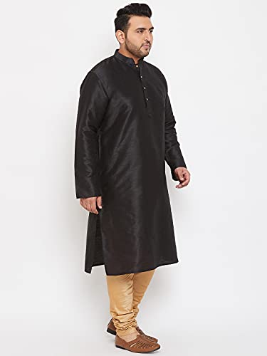 Image of VASTRAMAY Men's Silk Blend Solid Regular Kurta Pyjama Set