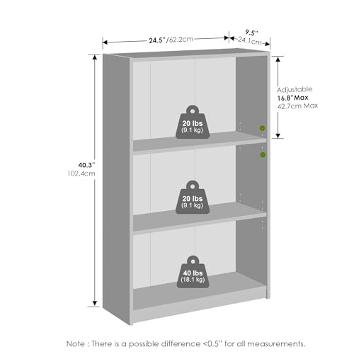 Image of Furinno Reed Closet Organizers and Storage, 3-Tier Closet Organizer, Open Shelf Closet Storage, for Wardrobe, Bedroom, Living Room, Blackwood