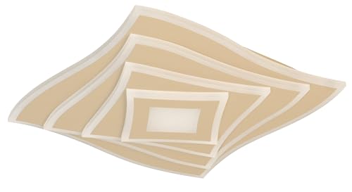 Plafonnier Hero | Couleur sable | L : 40 cm, l : 40 cm | Écart : 6,50 cm | Intensité variable en continu avec télécommande | Réglage de la température de...