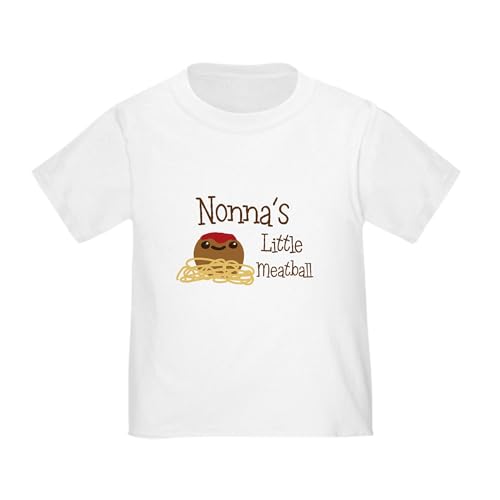 CafePress Nonna's Little Meatball T Shirt Toddler Graphic Tee, 100% Cotton White