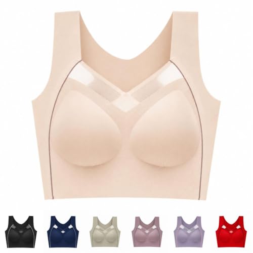 Posture Bra Pullover Full Coverage Bra Beige M - image 1