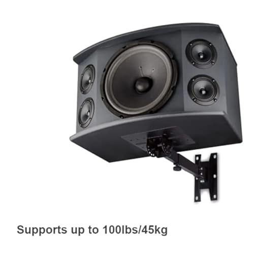 Image of Softline Pro Heavy-Duty Wall Mount Swivel Brackets Angle Adjustable Speaker Mounts Supports Up to 45 kg Ideal for Bookshelf & Surround Speakers (SP WB588)