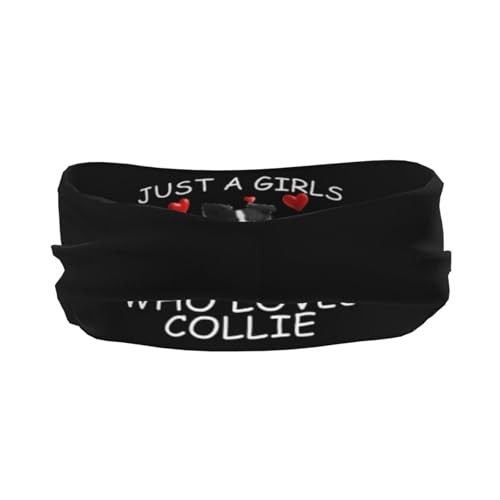 Just A Girls Who Loves Border Collie Dog Adjustable Sports Headband Moisture Wicking Sweatband for Running Workout3
