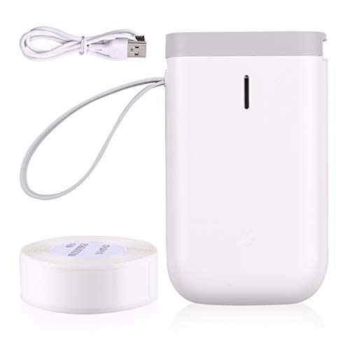 Aibecy Ettiketiergerät Thermoetikett Namensetiketten Labeldrucker Preisauszeichner Aufkleberdrucker BT Drahtlose Verbindung mit APP 1 Rolle Thermopapier