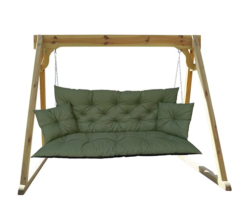 IN WOHO Hollywoodschaukel Auflage Outdoor Sitzkissen Gartenbankauflage Bankauflage Wasserabweisend Gartenbank Sitzkissen Bankkissen Sitzauflage Bank Palettenkissen mit 2 Kissen 180x60x50 Grün IN WOHO Hollywoodschaukel Auflage Outdoor Sitzkissen Gartenbankauflage Bankauflage Wasserabweisend Gartenbank Sitzkissen Bankkissen Sitzauflage Bank Palettenkissen mit 2 Kissen 180x60x50 Grün