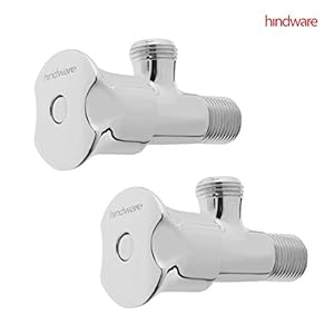 Hindware Lyra F920036CP Brass Angle Cock for Bathroom (Pack of 2, Chrome Finish)