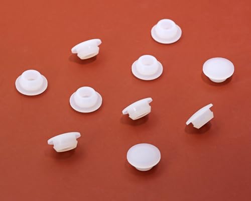 Image of ONLYKXY 10 Pcs Clear Silicone Round Snap in Type Locking Furniture Hole Plugs Button Protective Cover Cap Head,Universal (10mm /0.39inch)