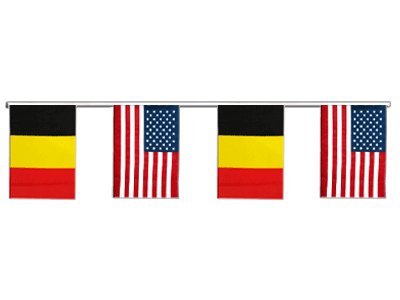 Guirlande d'amitié Belgique - USA 6 m grand format extérieur