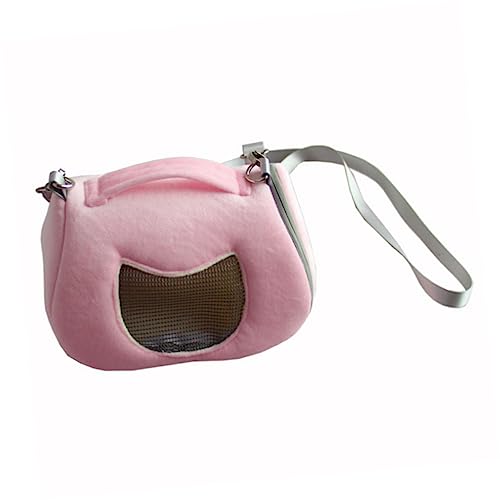 HEMOTON Fashionable Pink Pet Carrier Handbag Portable Travel Bag for Small Pets for Outdoor Walking Hiking Trips with Mesh Panels for Ventilation