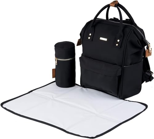 ORCHID M® Diaper Bag Backpack, Multifunction Travel Baby Changing Bag, Multifunction Waterproof Travel Back Pack for Moms Dads, Newborn Baby Essential Gifts (Black)