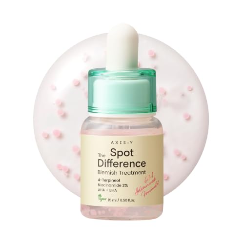 Image of AXIS-Y Spot The Difference Blemish Spot Treatment - 4-Terpineol 2% Niacinamide AHA BHA Soothes Breakouts & Skin Barrier Repair - Vegan Korean Skin Care Face Serum (0.50 fl. oz.)