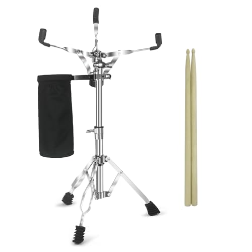 Seteol Snare Drum Stand Snare Stand with Drumstick Holder and a Pair of 5A Drum Sticks Fit for 8 to 15 Inch...