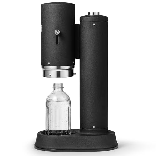 Aarke Carbonator Pro, Sparkling Water Maker with Glass Bottle, Matte Black Finish