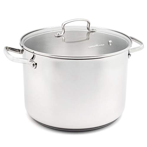 GreenChef Profile Plus Marmite de 24 cm/7,6 Litres sans PFAS, Acier inoxydable, Argenté Cover