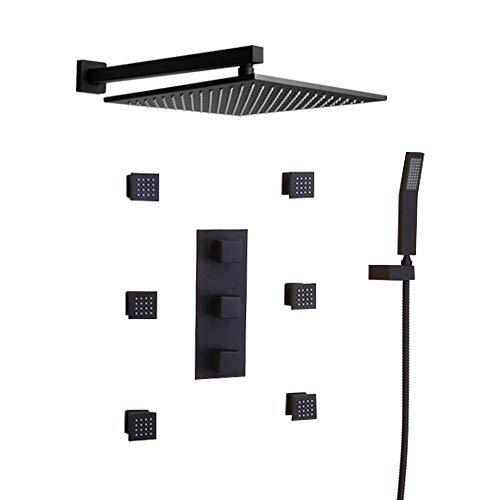 JiaYouJia 12'' Wall Mounted Rain Shower System 3-Function...