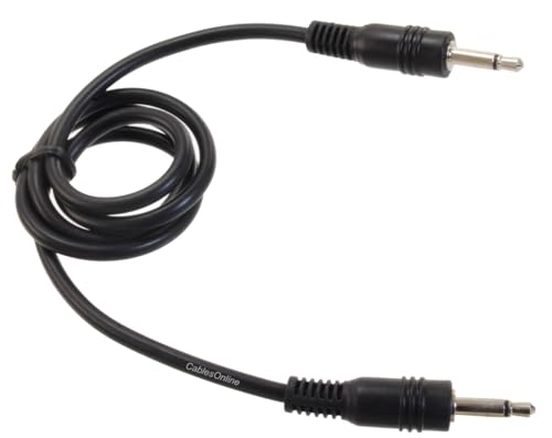 Cable de audio 3.5mm mono macho a macho 2ft miniatura 2