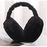 折りたためるイヤーマフ 黒 イヤーマフラー 防寒 耳カバー 寒さ対策 耳当て