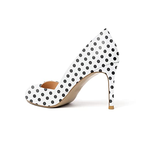 YODEKS Women's High Heel Pumps, Round Toe Slip on, D'Orsay for Work Casual Daily Life Party Dress Shoes 5