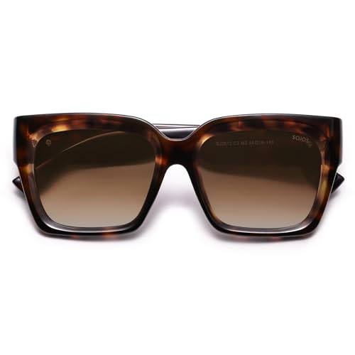 SOJOS Trendy Square Polarized Sunglasses Womens Retro Vintage Women 90s Sun Glasses SJ26124