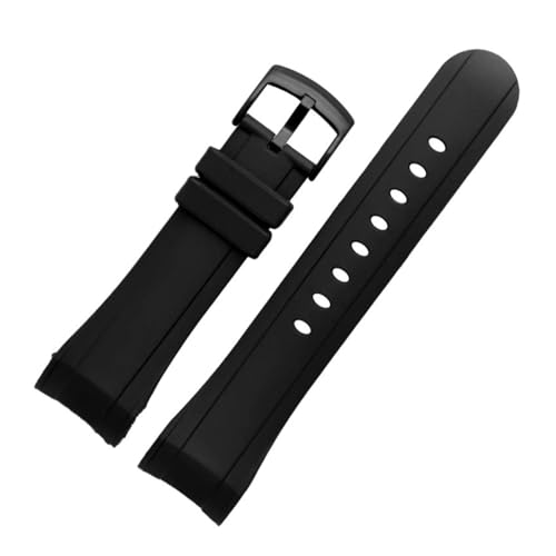 KAXSFE Correa de silicona lujo azul y negra 24 mm compatible con Graham Strap Racing, correa reloj curvada, pulsera goma hebilla acero inoxidable(Black-black) KAXSFE Correa de silicona lujo azul y negra 24 mm compatible con Graham Strap Racing, correa reloj curvada, pulsera goma hebilla acero inoxidable(Black-black)