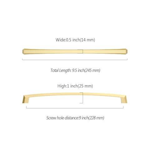 Image of 10 Pack Cabinet Pulls - 9 Inch Handles, Gold Drawer Pulls