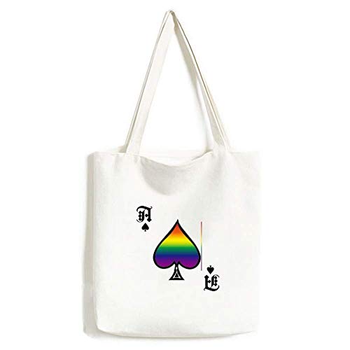 Sac à main LGBT arc-en-ciel en dégradé avec as de pique artisanal et lavable