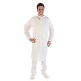 PP-Besucherkittel, Top-Vlies-Patientenkittel, feste Qualität, Klettverschluss, Farbe:weiß, Größe:XXL